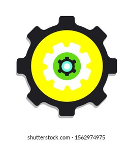 Big gears icon logo with a small gears inside