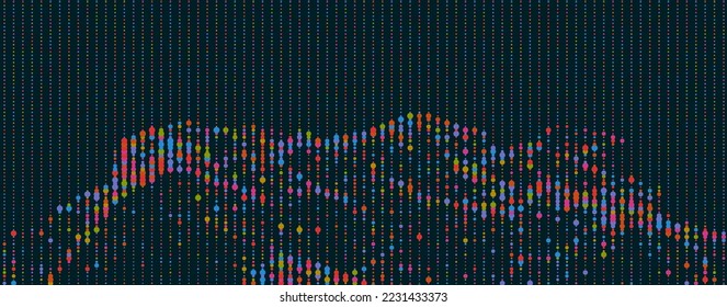 Big genomic data visualization. AGCT vector illustration