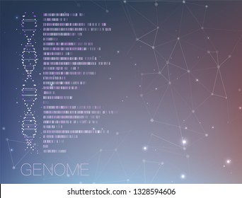 Big genomic data visualization. DNA test, genom map. Graphic concept for your design