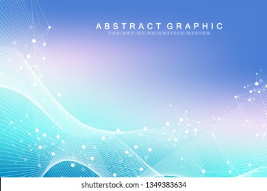 Big Genomic Data Visualization. DNA Helix, DNA Strand, DNA Test. Molecule Or Atom, Neurons. Abstract Structure For Science Or Medical Background, Banner.