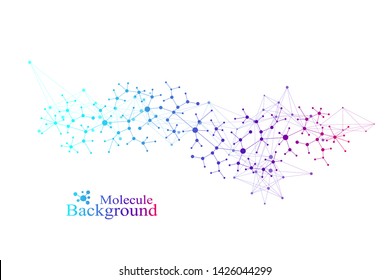 Big Genomic Data Visualization. DNA helix, DNA strand, DNA Test. Molecule or atom, neurons. Abstract structure for Science or medical background, banner.