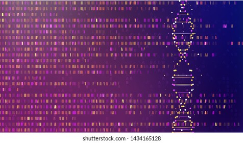 Big genomic data visualization. DNA test, genom map. Graphic concept for your design