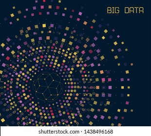 Big genomic data visualization. DNA test, genom map. Graphic concept for your design