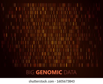 Big Genomic Data Visualization. DNA Test, Genom Map Analysis Visualization. Vector Template.