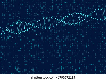 Big genomic data visualization. DNA test, genom map. Graphic concept for your design