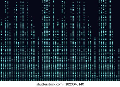 Big genomic data visualization. DNA test, genom map. Graphic concept for your design