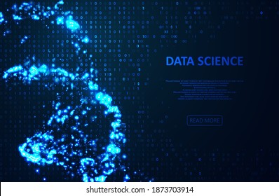 Big genomic data visualization. DNA test, genom map. Abstract binary code visualization. Big data code representation. Stream of encoded data. Graphic concept for your design