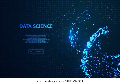 Big genomic data visualization. DNA test, genom map. Abstract binary code visualization. Big data code representation. Stream of encoded data. Graphic concept for your design