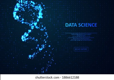 Big genomic data visualization. DNA test, genom map. Abstract binary code visualization. Big data code representation. Stream of encoded data. Graphic concept for your design