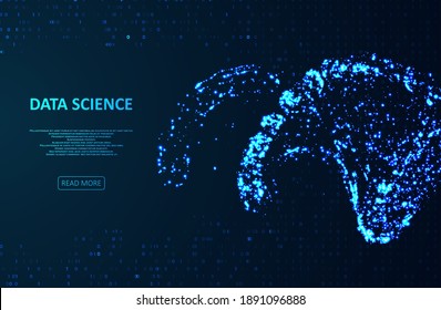 Big genomic data visualization. DNA test, genom map. Abstract binary code visualization. Big data code representation. Stream of encoded data. Graphic concept for your design