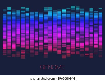 Big genomic data visualization. DNA test, genom map. Graphic concept for your design