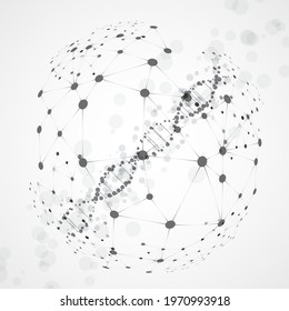 Big genomic data visualization. DNA test, genom map. Graphic concept for your design