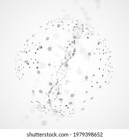 Big genomic data visualization. DNA test, genom map. Graphic concept for your design