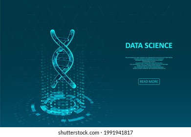 Big genomic data visualization. DNA test, genom map. Graphic concept for your design