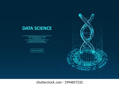 Big genomic data visualization. DNA test, genom map. Graphic concept for your design