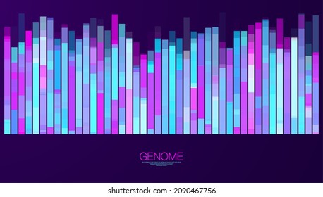 Big genomic data visualization. DNA test, genom map. Graphic concept for your design