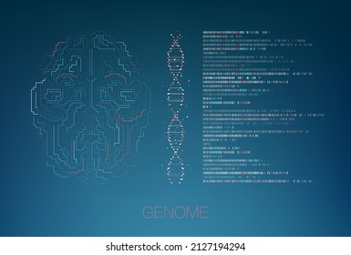 Big genomic data visualization. DNA test, genom map. Graphic concept for your design