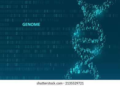 Big genomic data visualization. DNA test, genom map. Graphic concept for your design