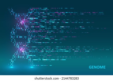 Gran visualización de datos genómicos. Prueba de ADN, mapa del genoma. Concepto gráfico para su diseño