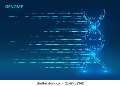 Big genomic data visualization. DNA test, genom map. Graphic concept for your design