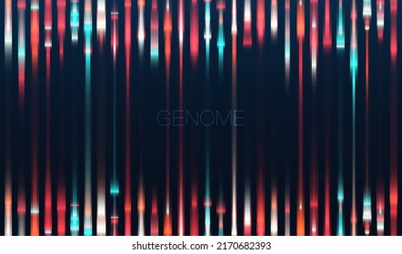 Big genomic data visualization. DNA test, genom map. Graphic concept for your design