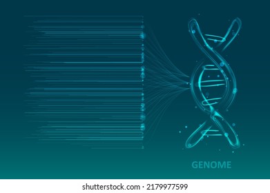 Big genomic data visualization. DNA test, genom map. Graphic concept for your design