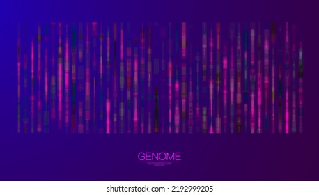 Big genomic data visualization. DNA test, genom map. Graphic concept for your design