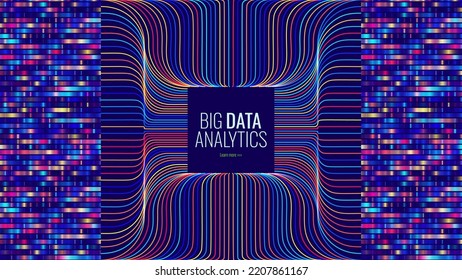 Big Genomic Data Visualization. DNA Test. Genome Sequence Map. Chromosome Architecture, Molecule Sequencing Chart. Genetic Science And Technology Concept. Vector Illustration Background.