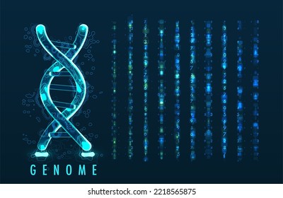 Gran visualización de datos genómicos. Prueba de ADN, mapa del genoma. Concepto gráfico para su diseño