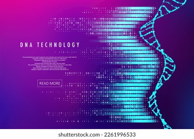 Big genomic data visualization. DNA test, genom map. Graphic concept for your design