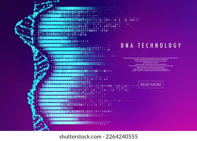 Big genomic data visualization. DNA test, genom map. Graphic concept for your design