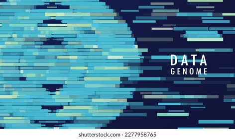 Big genomic data visualization. DNA test, genom map. Graphic concept for your design