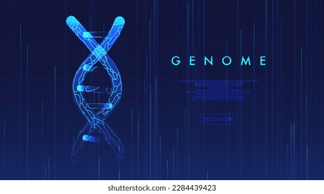 Big genomic data visualization. DNA test, genom map. Graphic concept for your design