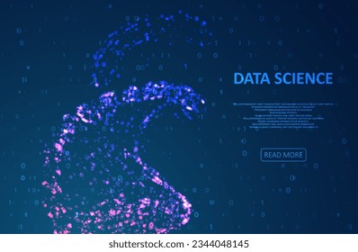 Big genomic data visualization. DNA test, genom map. Abstract binary code visualization. Big data code representation. Stream of encoded data. Graphic concept for your design
