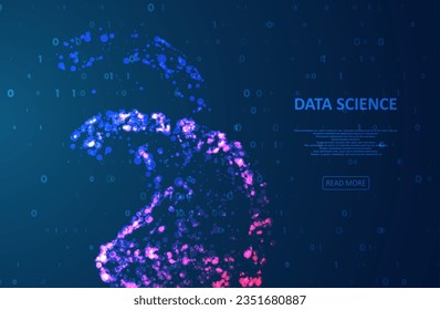 Big genomic data visualization. DNA test, genom map. Abstract binary code visualization. Big data code representation. Stream of encoded data. Graphic concept for your design