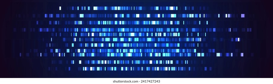 Big Genomic Data Visualization. DNA Test, Genome Map Analysis Visualization. Science Background. Vector Illustration.