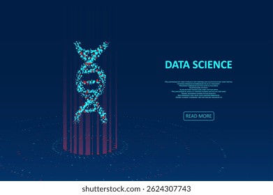 Big genomic data visualization. DNA test, genom map. Graphic concept for your design