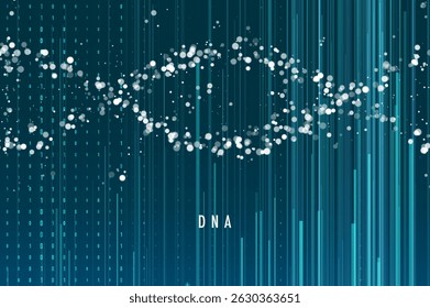 Grande visualização de dados genômicos. Teste de DNA, mapa genômico. Conceito gráfico para seu design