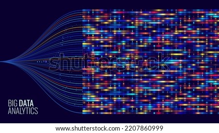 Big Genomic Data Visualization. DNA Test. Genome Sequence Map. Chromosome Architecture, Molecule Sequencing Chart. Genetic Science and Technology Concept. Vector Illustration Background.