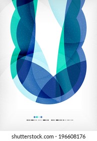 Big geometric shapes corporate business template. Flowing colorful round shapes, textured abstract background