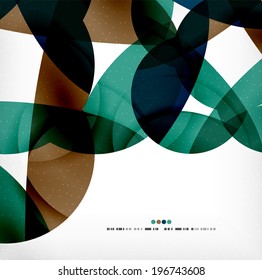 Big geometric shapes corporate business template. Flowing colorful round shapes, textured abstract background