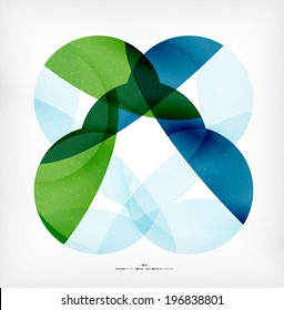 Big geometric shapes corporate business template. Flowing colorful round shapes, textured abstract background