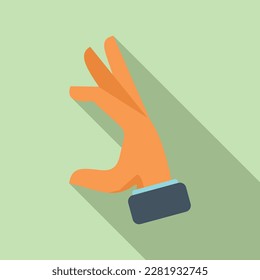 Big gesture icon flat vector. Finger hold. Pose sign
