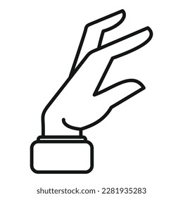 Big gesture icon outline vector. Finger hold. Pose sign