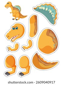 big giant yellow dinosaur paper cut creative printable activity for kids