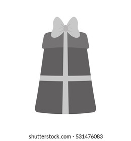 big gift box with bow gray color vector illustration eps 10