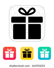 Big gift box icon. Vector illustration.
