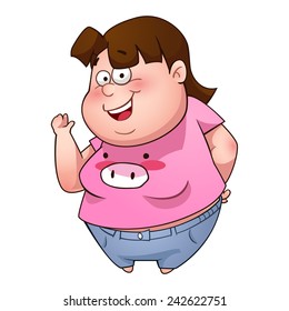 Big girl vector art and illustration.