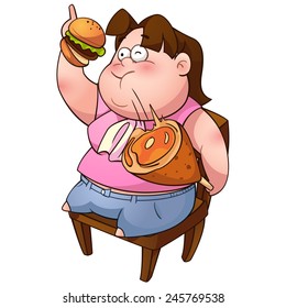 Big girl vector art and illustration.
