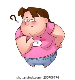 Big girl vector art and illustration.